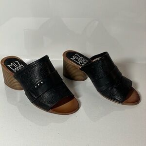 Miz Mooz Braydon Wide Width Leather Heeled Slide Sandals